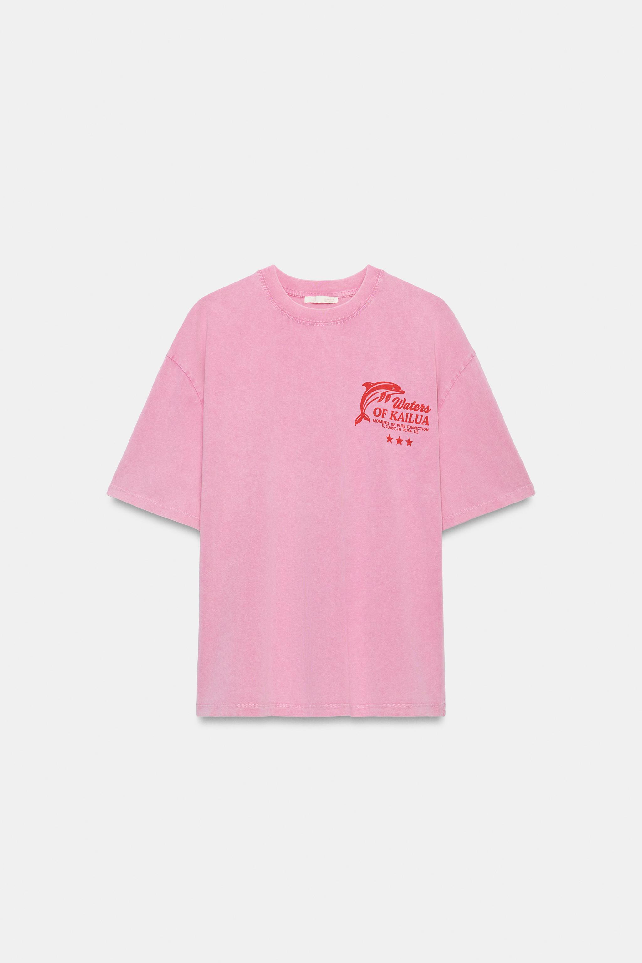 WASHED EFFECT TEXT T-SHIRT